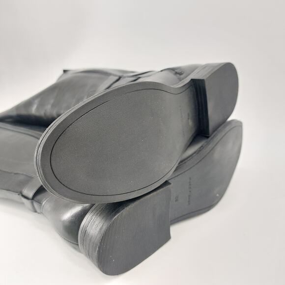 Marc Fisher Audrey Leather Riding Boots Size 8 Buckle Zip - Picture 9 of 11